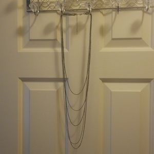 Gorgeous silver tone layered necklace